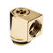EK Water Blocks EK-Torque Micro Adapter 90 Degree G1/4 inch Male to G1/4 inch Female - Rotatable, gold