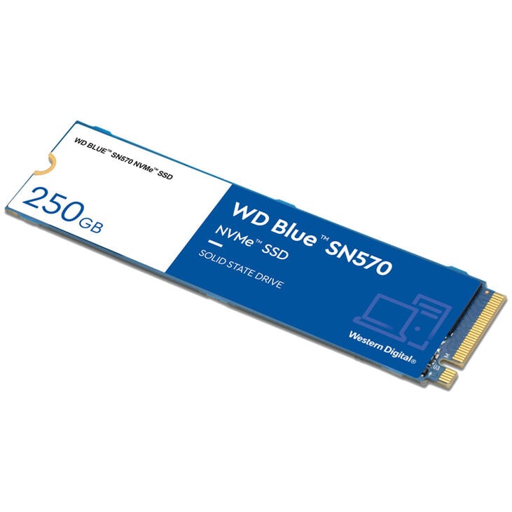 Western Digital Blue SN570 NVMe M.2 SSD, PCIe 3.0 M.2 Type 2280 - 250 GB image number 0