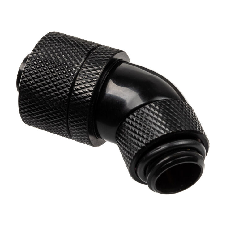 Alphacool HF connection 45 degrees G1/4 inch female thread to 16/10mm - rotatable, black image number 1