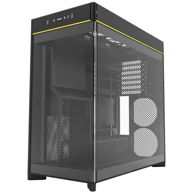 Montech HS02 PC Case, Midi Tower, ATX, Tempered Glass, ARGB - Black image number 4