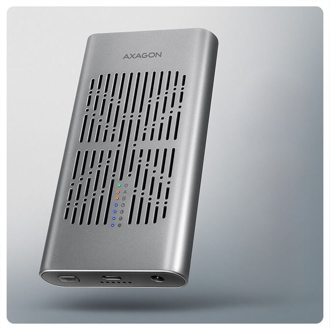 AXAGON AXAGON EEM2-20GD External SSD Enclosure, for 2x NVMe SSDs - grey image number 1