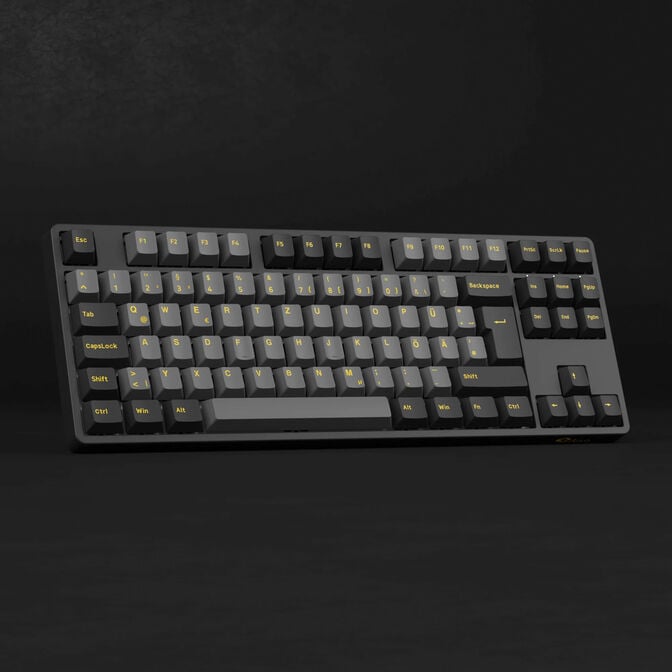 AKKO Black & Gold 5087S V1 Gaming Keyboard, RGB &ndash; Akko V3 Cream Blue Pro Switches, ISO DE, black & gold image number 6