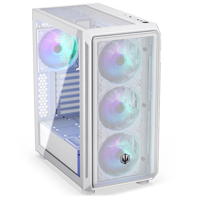 Endorfy Arx 500 ARGB PC Case, Mid Tower, ATX, Tempered Glass - including 4x 140mm ARGB Fans, White image number 4