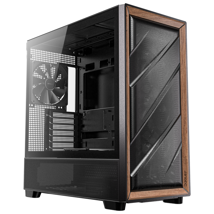 Antec Flux PC Case, Mid Tower, E-ATX, Tempered Glass – Black image number 1