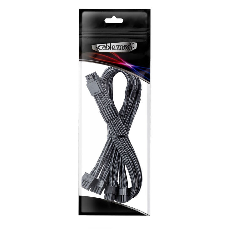 CableMod C-Series Pro ModMesh 12V-2x6-Kabel, Sleeved, 16-Pin zu 4x 8-Pin, für Corsair Type 4 und 3 PSUs - carbon, 60cm image number 2