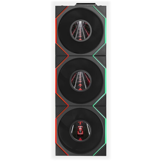 Lian Li UNI FAN TL LCD FLEX Wireless Fan, ARGB and LCD - 120mm, black, 3-pack with controller image number 1