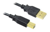 InLine USB 2.0 Kabel, A auf B, vergoldet, schwarz - 2m