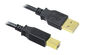 InLine USB 2.0 Kabel, A auf B, vergoldet, schwarz - 2m