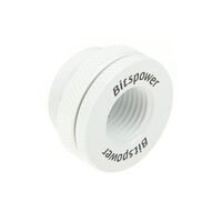 Bitspower Case Pass-Through Fitting Connector Straight G1/4 Inch Female to G1/4 Inch Female - White