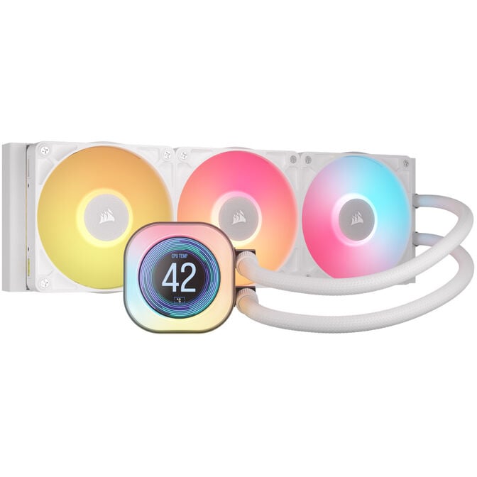 Corsair iCUE LINK Titan 360 RX LCD Komplett-Wasserk&uuml;hlung, RGB - 360mm, wei&szlig; image number 0