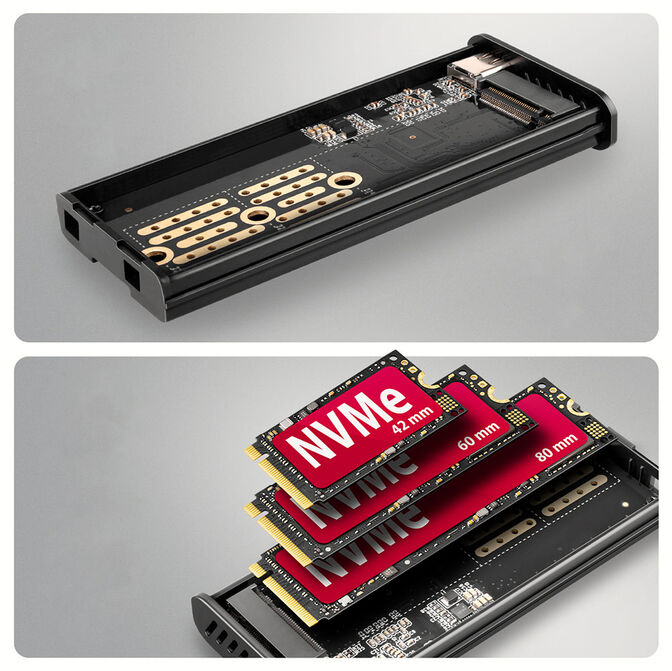 AXAGON EEM2-SD2 externes M.2/SATA-Geh&auml;use, mit Display, 10Gbit/s - schwarz image number 5