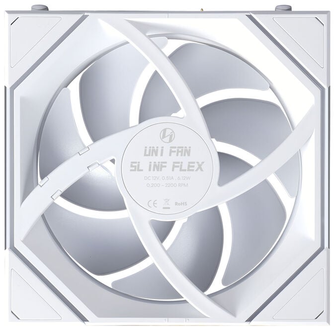 Lian Li UNI FAN SL-INF FLEX Wireless Fan, ARGB - Reverse Blade, 120mm, white image number 5