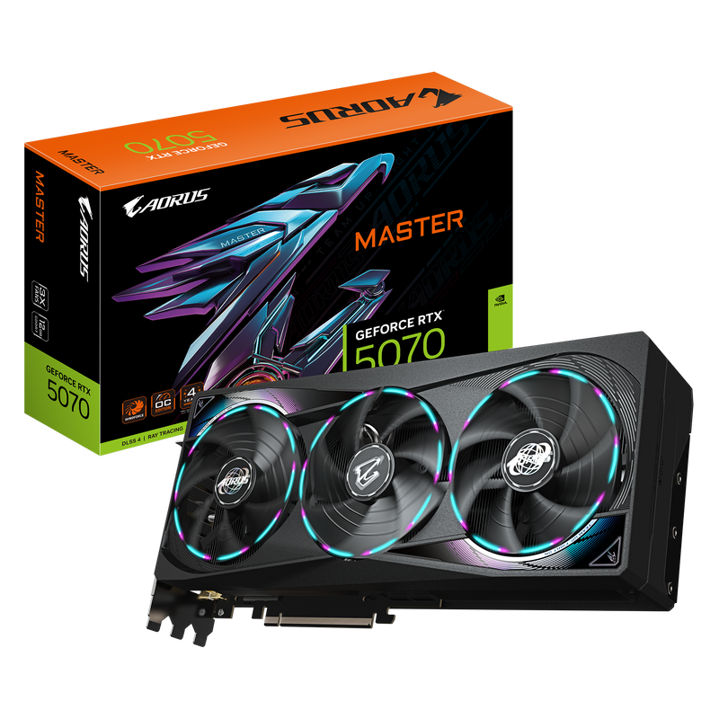 GIGABYTE Aorus GeForce RTX 5070 Master 12G, 12288 MB GDDR7
