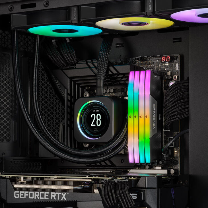 Corsair Vengeance RGB DDR5-6400 RAM, CL32, XMP - 64 GB Quad-Kit, black image number 7