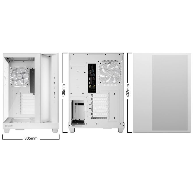 be quiet! Light Base 500 LX PC Case, Mid Tower, ATX, ARGB, Tempered Glass - white image number 1