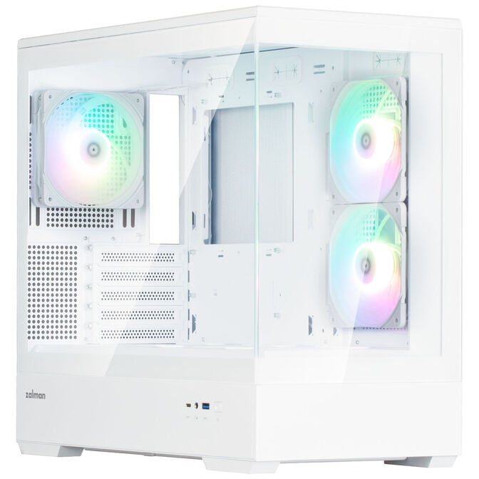 Zalman P30 V2 PC-Geh&auml;use, Mini-Tower, mATX, RGB, Tempered Glass - wei&szlig; image number 0
