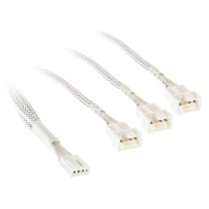 Kolink 1-3 PWM Fan Splitter Cable - 35cm, braided, white image number 0