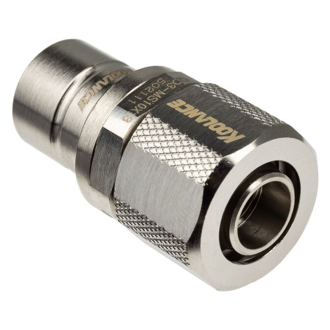 Koolance QD3 Schnellverschluss gerade m&auml;nnlich auf 13/10mm - no-spill, silber image number 1