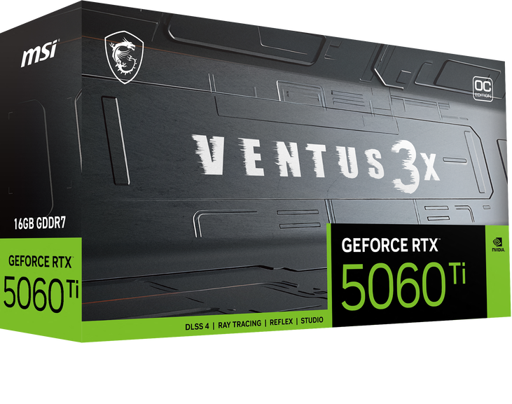 MSI GeForce RTX 5060 Ti Ventus 3X OC, 16384 MB GDDR7 image number 1