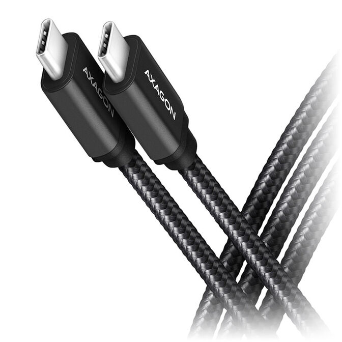 AXAGON BUCM3-CM30AB USB-C zu USB-C Kabel 3.2 Gen 1, 3 m, PD 60W, 3A, geflochten - schwarz image number 0