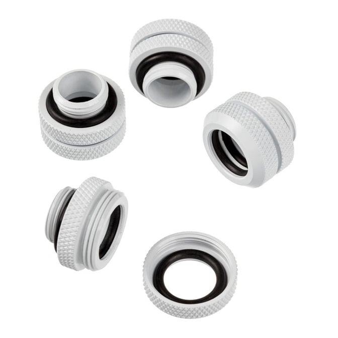 Corsair Hydro X Series XF Hardline fitting straight G1/4 inch to 12mm OD hard tube - 4 pack, white image number 2