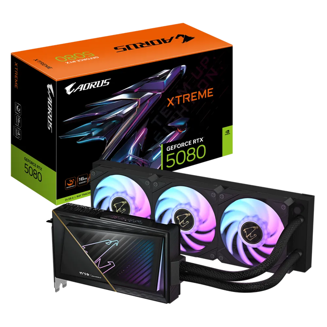 GIGABYTE Aorus GeForce RTX 5080 Xtreme Waterforce 16G, 16384 MB GDDR7 image number 0