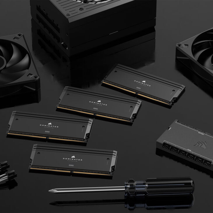 Corsair Dominator Titanium DDR5-6400 RAM, CL32, XMP - 32 GB Dual-Kit, schwarz image number 8