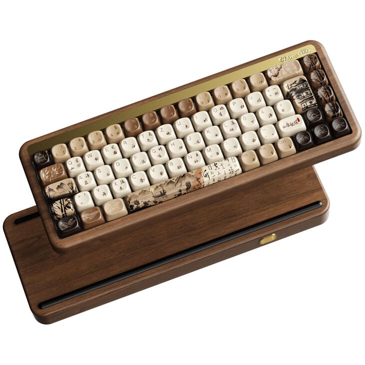 AKKO MU01 Joy of Life Gaming Keyboard, RGB - Walnut Case, Rosewood Switches, ISO-DE/UK image number 4