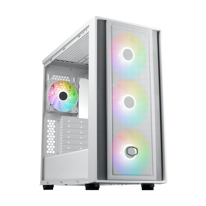 Cooler Master MasterBox 600 ARGB PC-Geh&auml;use, Midi-Tower, E-ATX, RGB, Tempered Glass - wei&szlig; image number 4