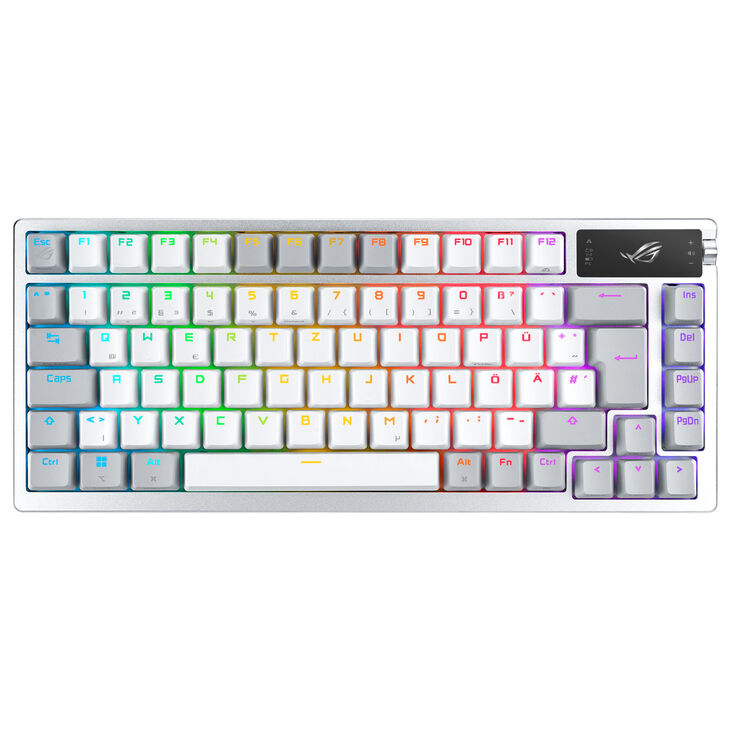 ASUS ROG Azoth Wireless Gaming Keyboard, Hot-Swap, OLED Display - ROG NX Switches, white image number 1