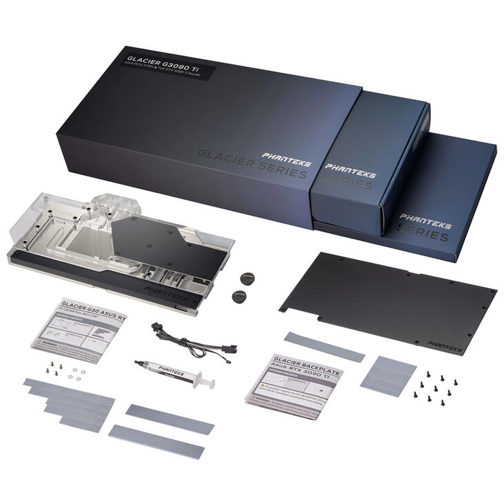 PHANTEKS Glacier G3090Ti GPU Water Block Asus, D-RGB - Backplate, schwarz image number 6