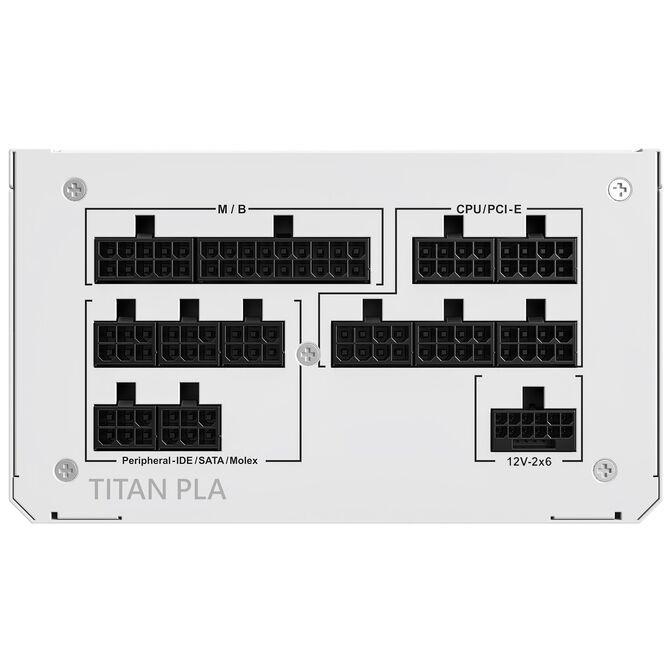 Montech Titan PLA 1200W, 80 PLUS & Cybenetics Platinum, modular, PCIe 5.1 - 1200 Watt. wei&szlig; image number 3