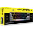 Corsair CLIPPER PRO MINI 60 Hall Effect Gaming Keyboard, Backlit RGB LED, CORSAIR MGX Core, Black PBT DS Keycaps image number null