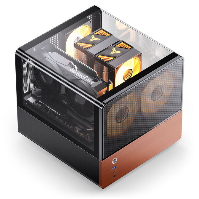 Jonsbo V12 PC-Geh&auml;use, Mini-Tower, Micro-ATX - schwarz image number 2
