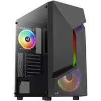 Aerocool Scape-G-BK-v2 Mid Tower, Tempered Glass, FRGB - Black