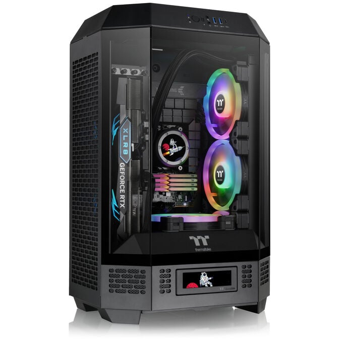 Thermaltake The Tower 300 PC-Geh&auml;use, Mini-Geh&auml;use, mATX, Tempered Glass - inklusive 2x 140-mm-L&uuml;fter, schwarz image number 3