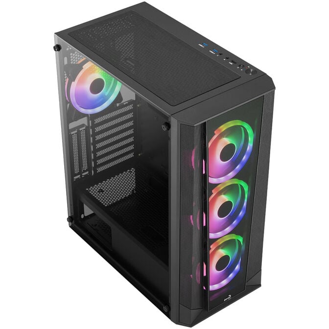 Aerocool Prism ARGB Midi-Tower, Tempered Glass - schwarz image number 1