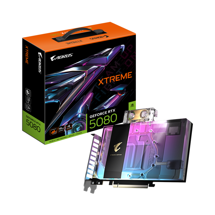GIGABYTE Aorus GeForce RTX 5080 Xtreme Waterforce WB 16G, 16384 MB GDDR7 image number 0