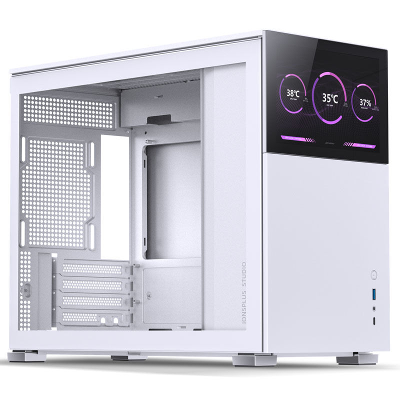 Jonsbo D31 Screen Micro-ATX Gehäuse, Tempered Glass - weiß