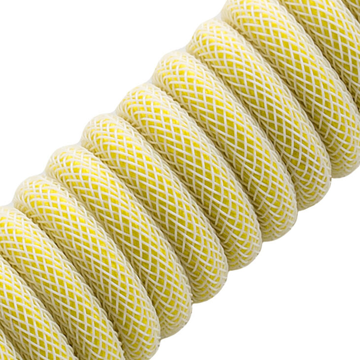CableMod PRO Coiled Keyboard Cable USB-C zu USB Typ A, Lemon Ice - 150cm image number 1