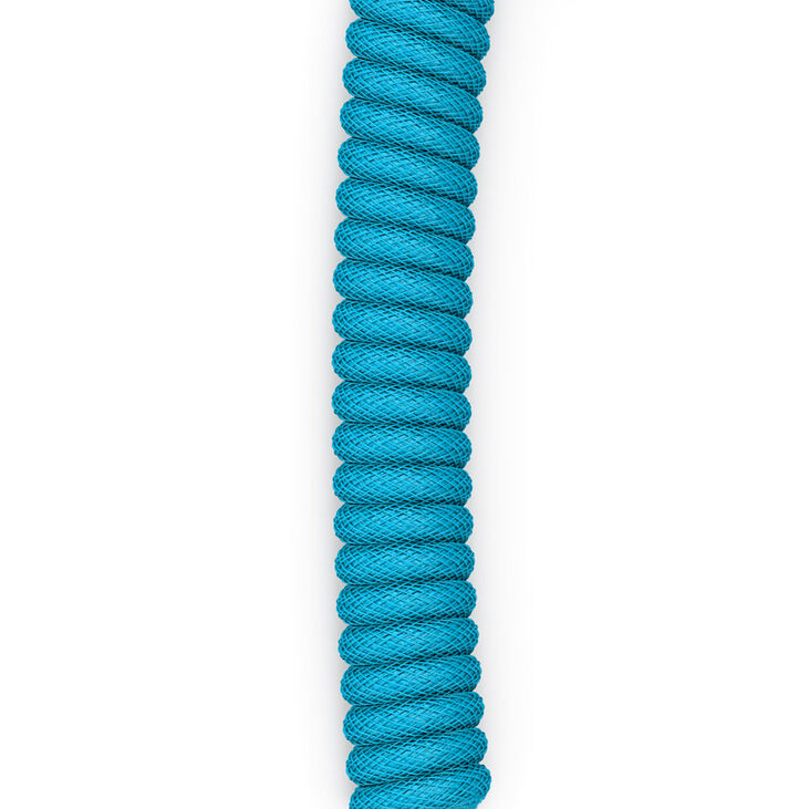 Glorious Coiled Cable Electric Blue, USB-C auf USB-A Spiralkabel - 1,37m, himmelblau image number 4