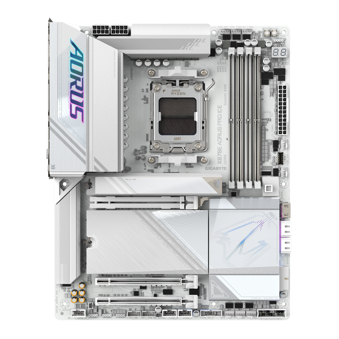 Gigabyte X870E AORUS PRO ICE Mainboard, Sockel AM5, AMD X870E, ATX, DDR5 image number 1