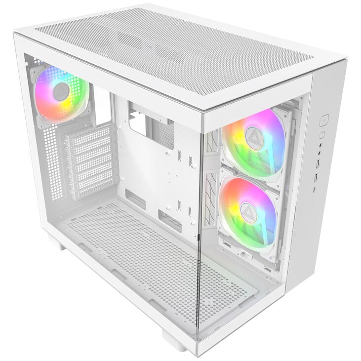 Montech KING 65 PRO PC Case, Mid Tower, ATX, ARGB, Tempered Glass - White image number 0