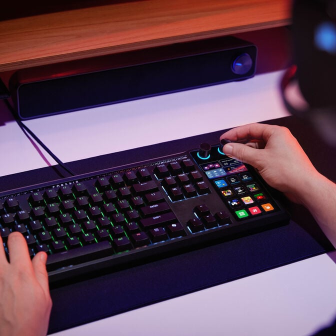 CORSAIR Galleon 100 SD Gaming-Tastatur, Full-Size, integriertes Stream Deck, Hot-Swap, DE - schwarz image number 21