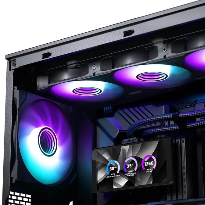 Phanteks Glacier One 360M25 LCD AiO-Wasserk&uuml;hlung, 6-Zoll-Display - 360mm, schwarz image number 7