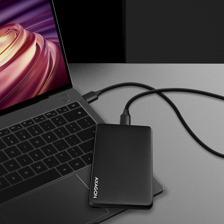 AXAGON EE25-SL external 2.5" enclosure, USB 3.0 / SATA III - USB-A, black image number 1