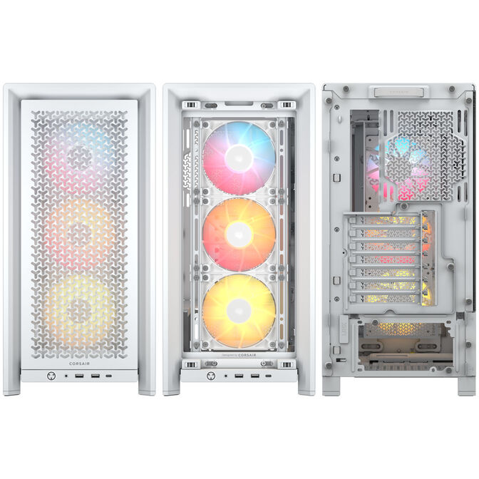 Corsair Frame 4000D RS ARGB PC case, Mid Tower, E-ATX, RGB, Tempered Glass - white image number 7