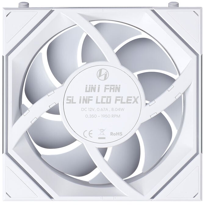 Lian Li UNI FAN SL-INF LCD FLEX Wireless Fan, ARGB and LCD - Reverse Blade, 120mm, white image number 5
