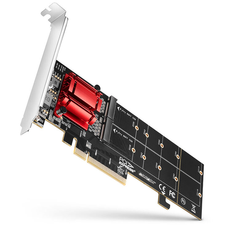 AXAGON PCEM2-ND PCIe adapter for two M.2 SSDs image number 0