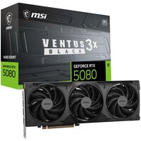 MSI GeForce RTX 5080 16G VENTUS 3X OC BLACK, 16384 MB GDDR7